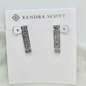 Kendra Scott Levi RARE Platinum Drusy Earrings Silver